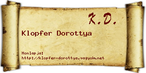 Klopfer Dorottya névjegykártya